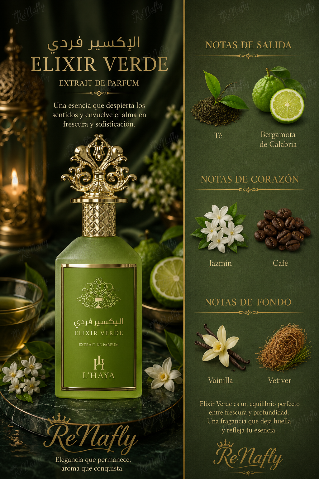 Elixir Verde, L´ Haya, Extrait De Parfum,Unisex, 100ml