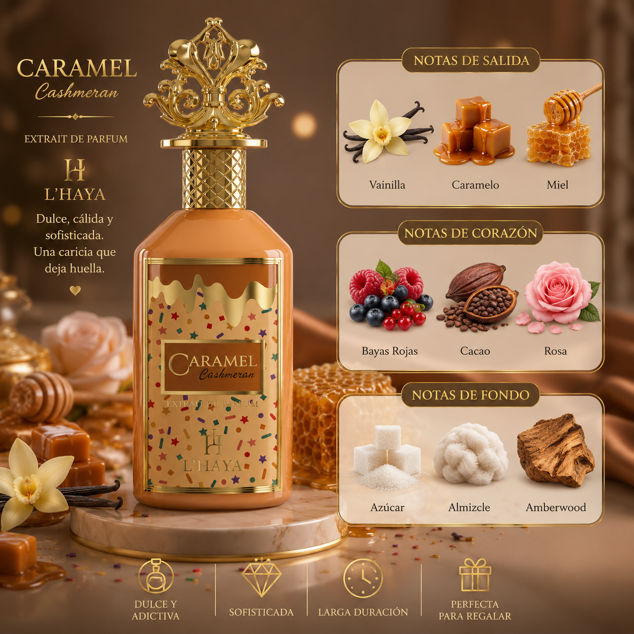 Caramel Cashmeran, L'Haya, Extrait de Parfum, 100ml