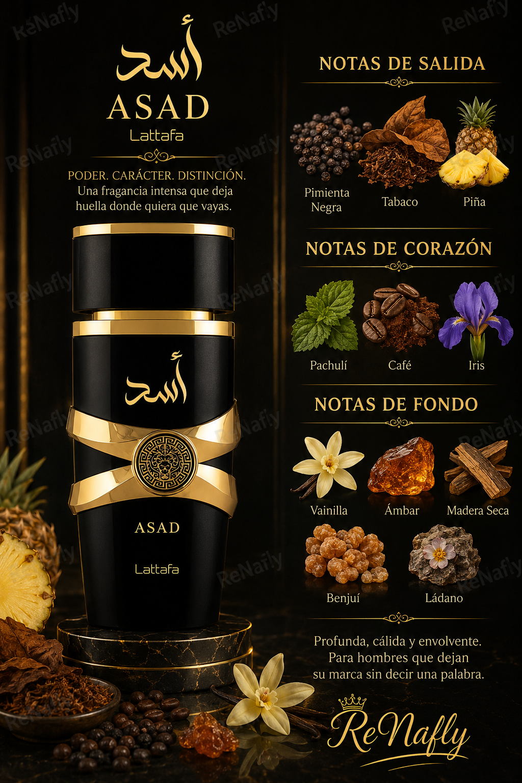 Asad, Lattafa, Eau de Parfum, Hombre, 100ml