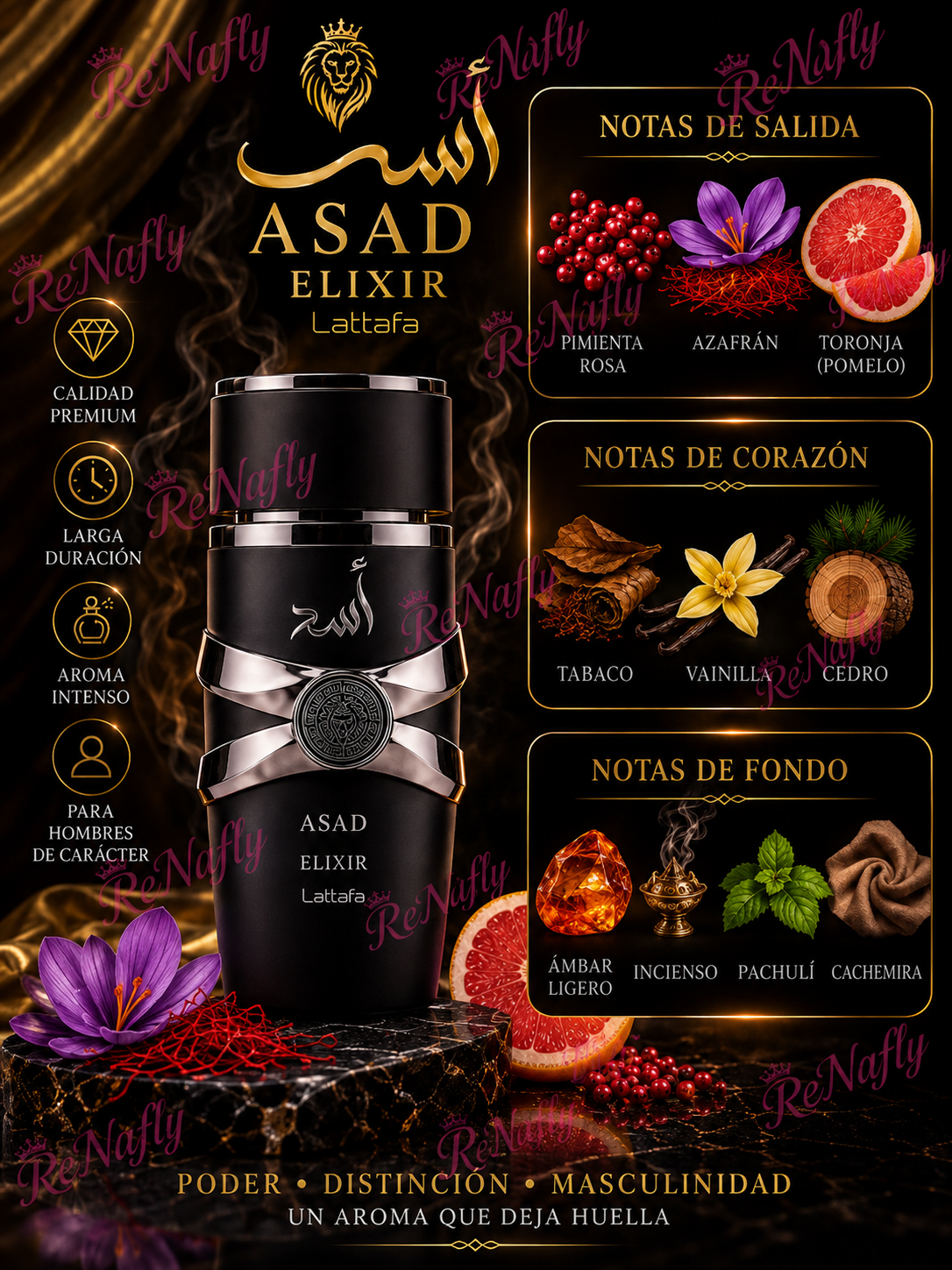 Asad Elixir, Lattafa, Eau de Parfum, Hombre, 100ml