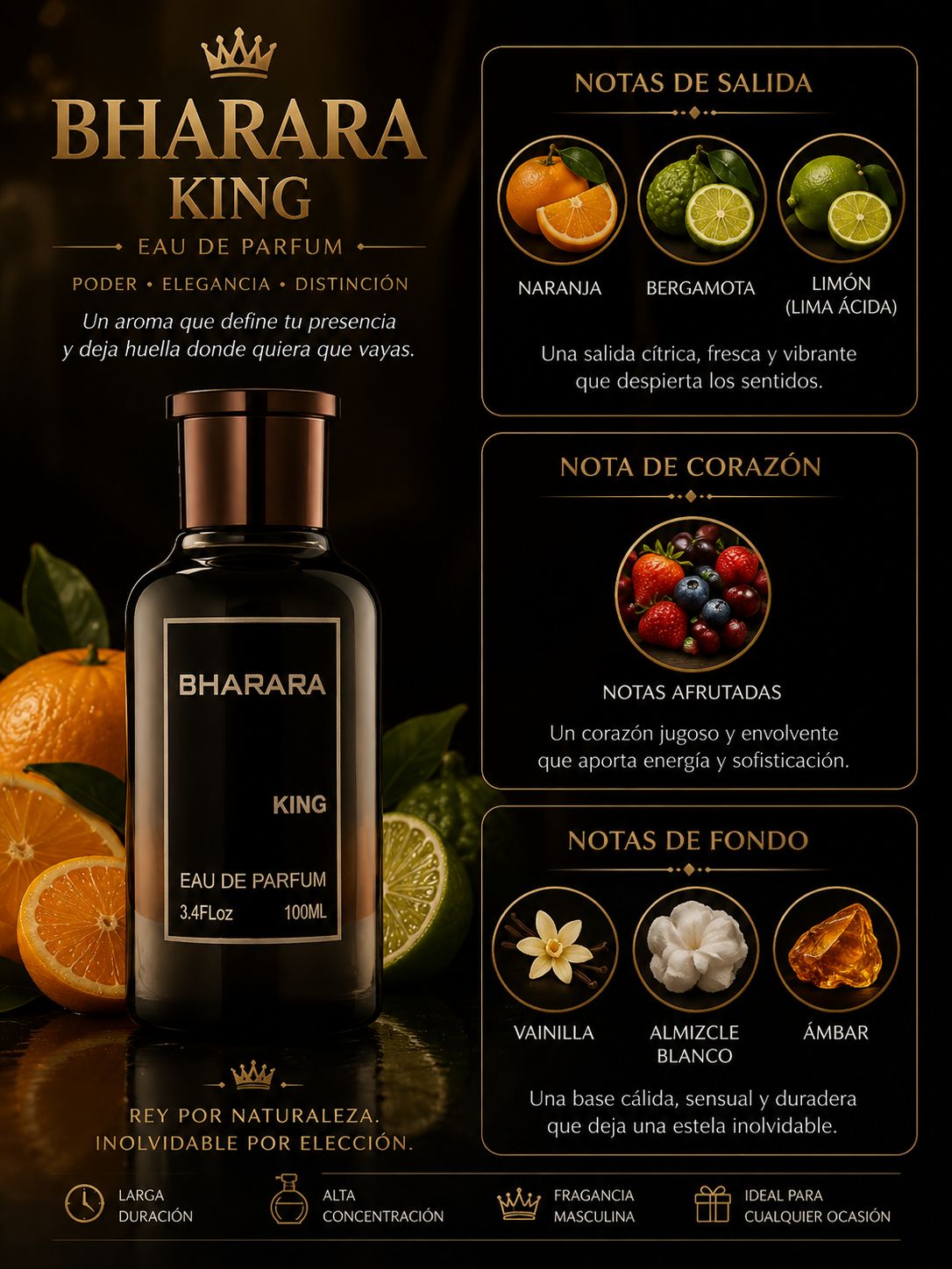 Bharara King, Lattafa, Eau de Parfum, Hombre, 100ml