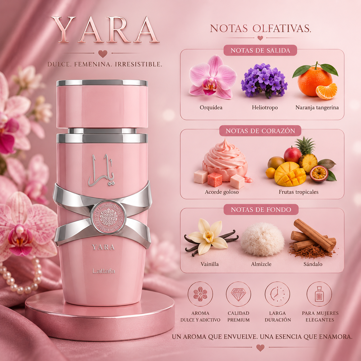 Yara By, Lattafa, Eau de Parfum, Mujer, 100ml
