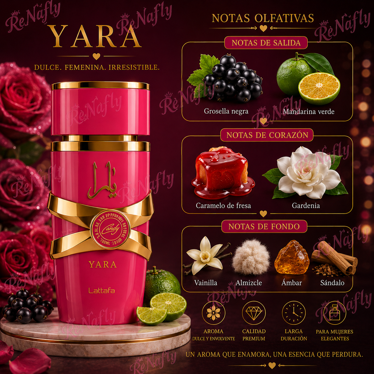 Yara Candy, Lattafa, Eau de Parfum, Mujer, 100ml