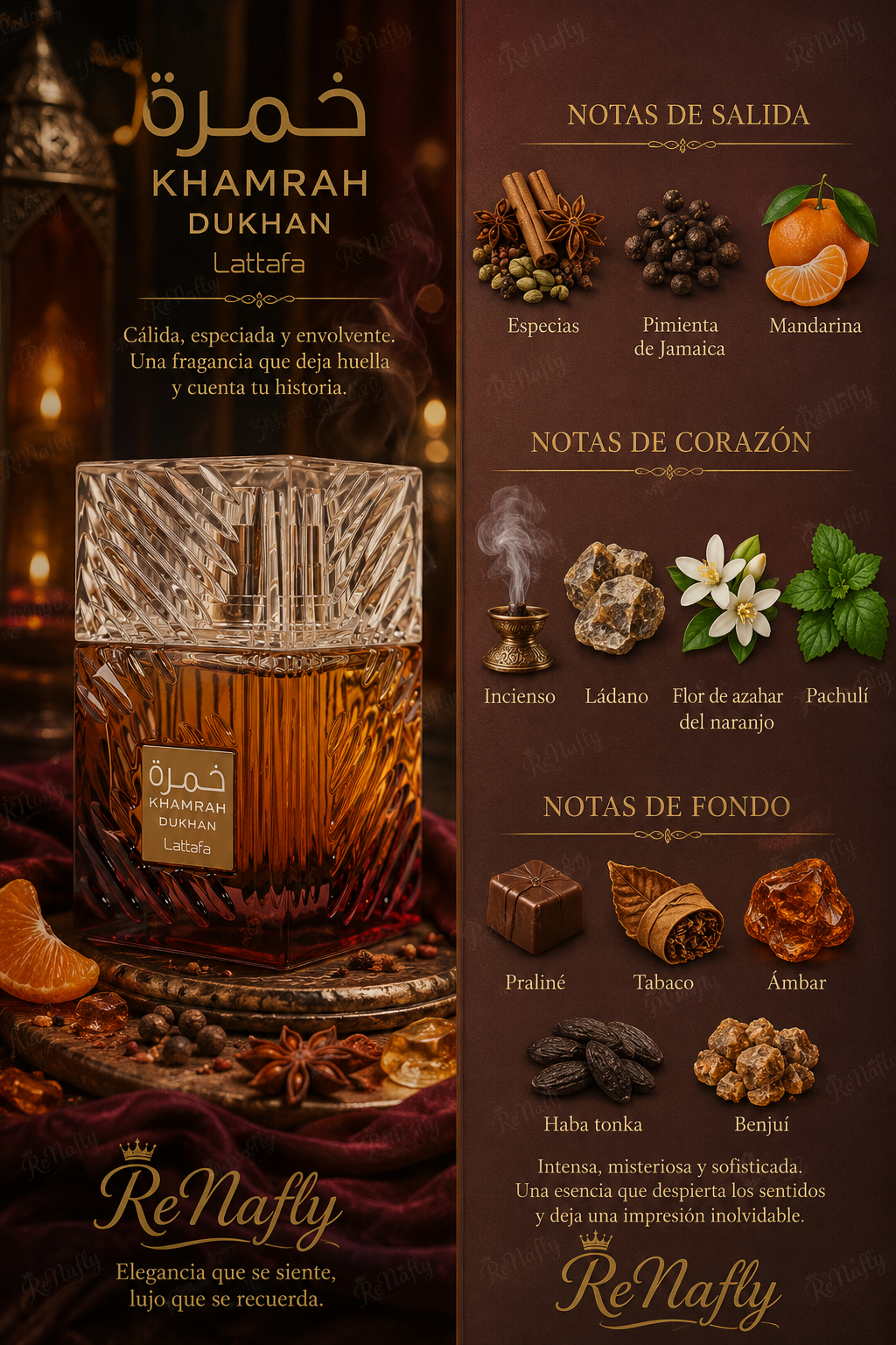 Khamrah Dukhan, Lattafa, Eau de Parfum, Hombre, 100ml