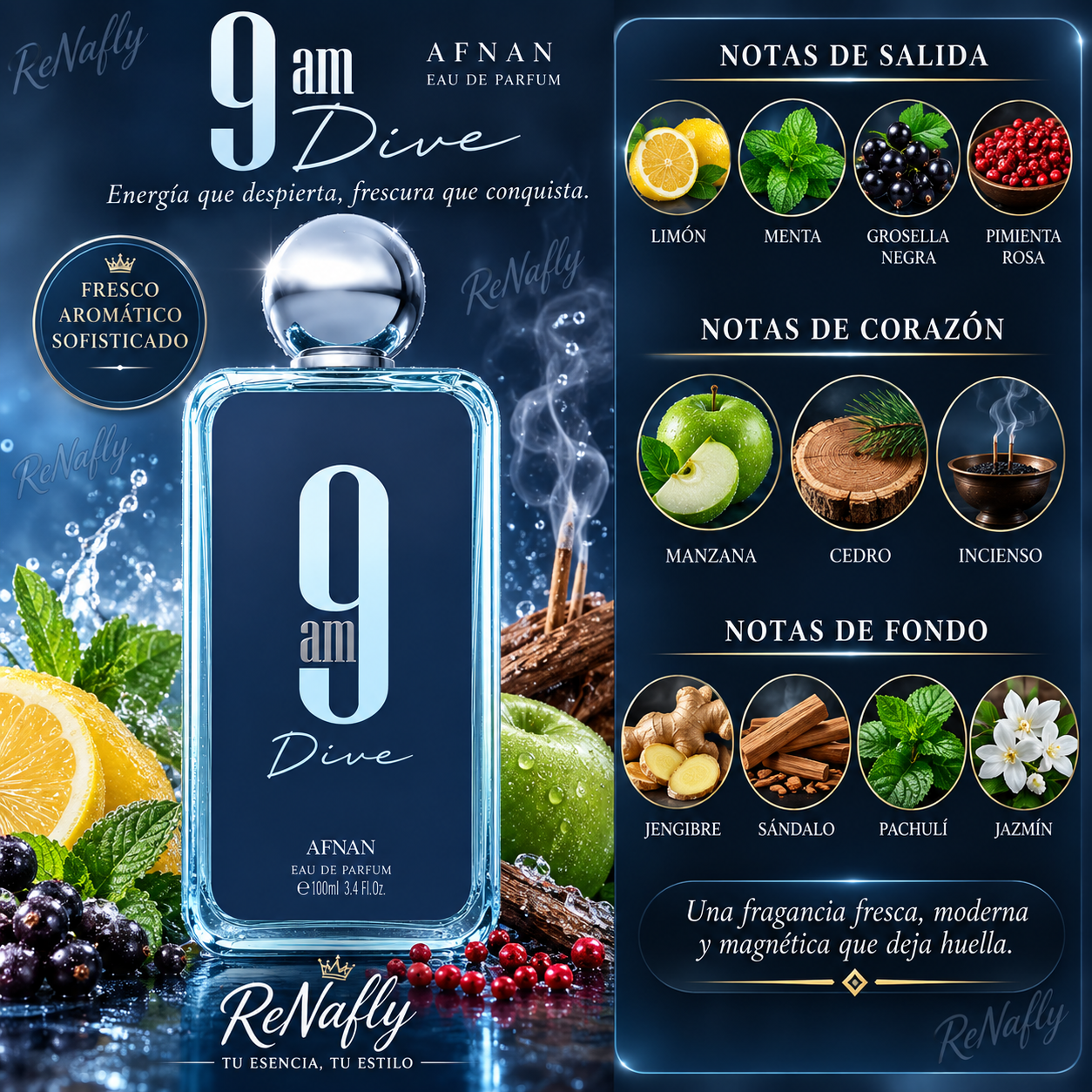 9am Dive Afnan, Eau de Parfum, 100ml