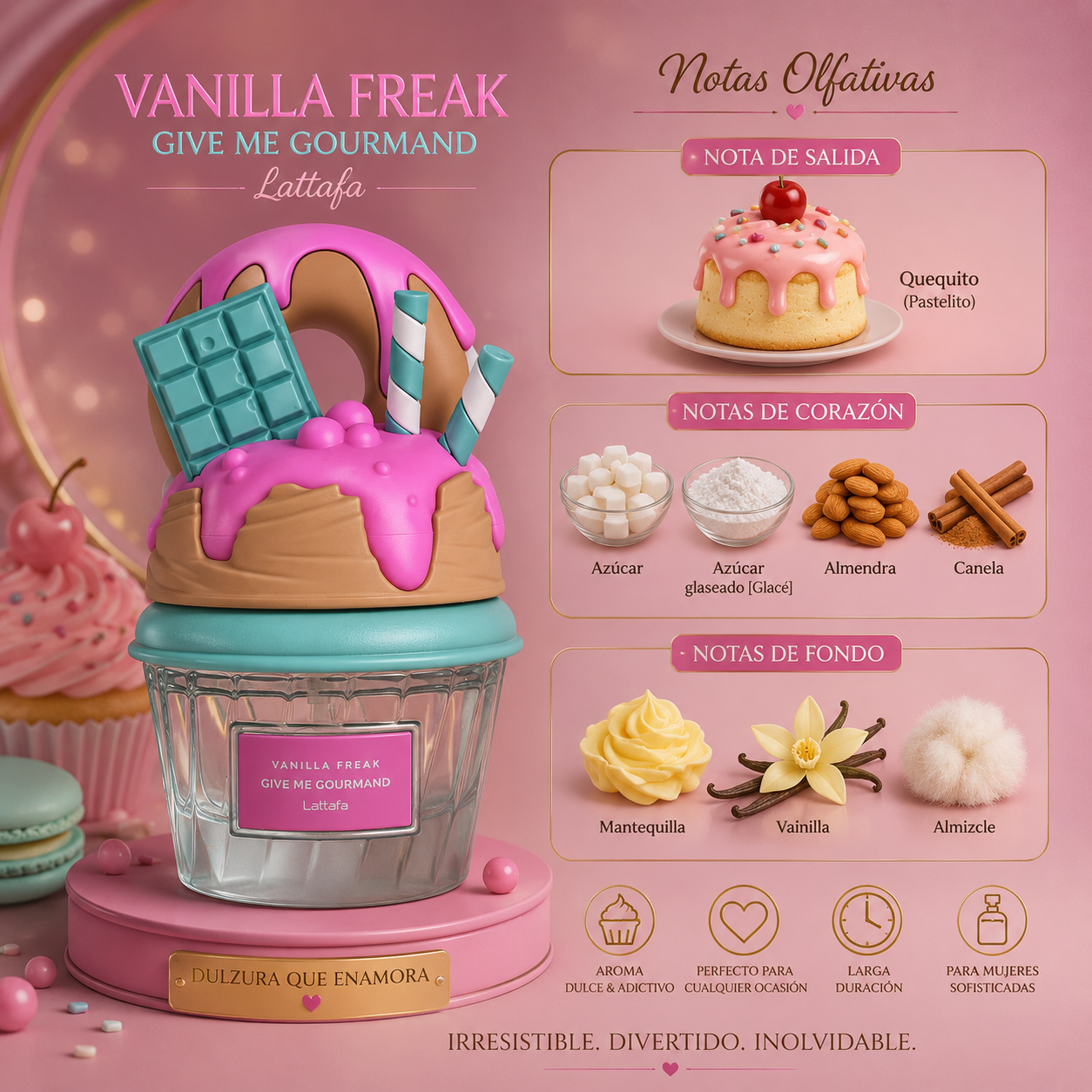 Vanilla Freak, Lattafa, Eau de Parfum, Mujer, 75ml