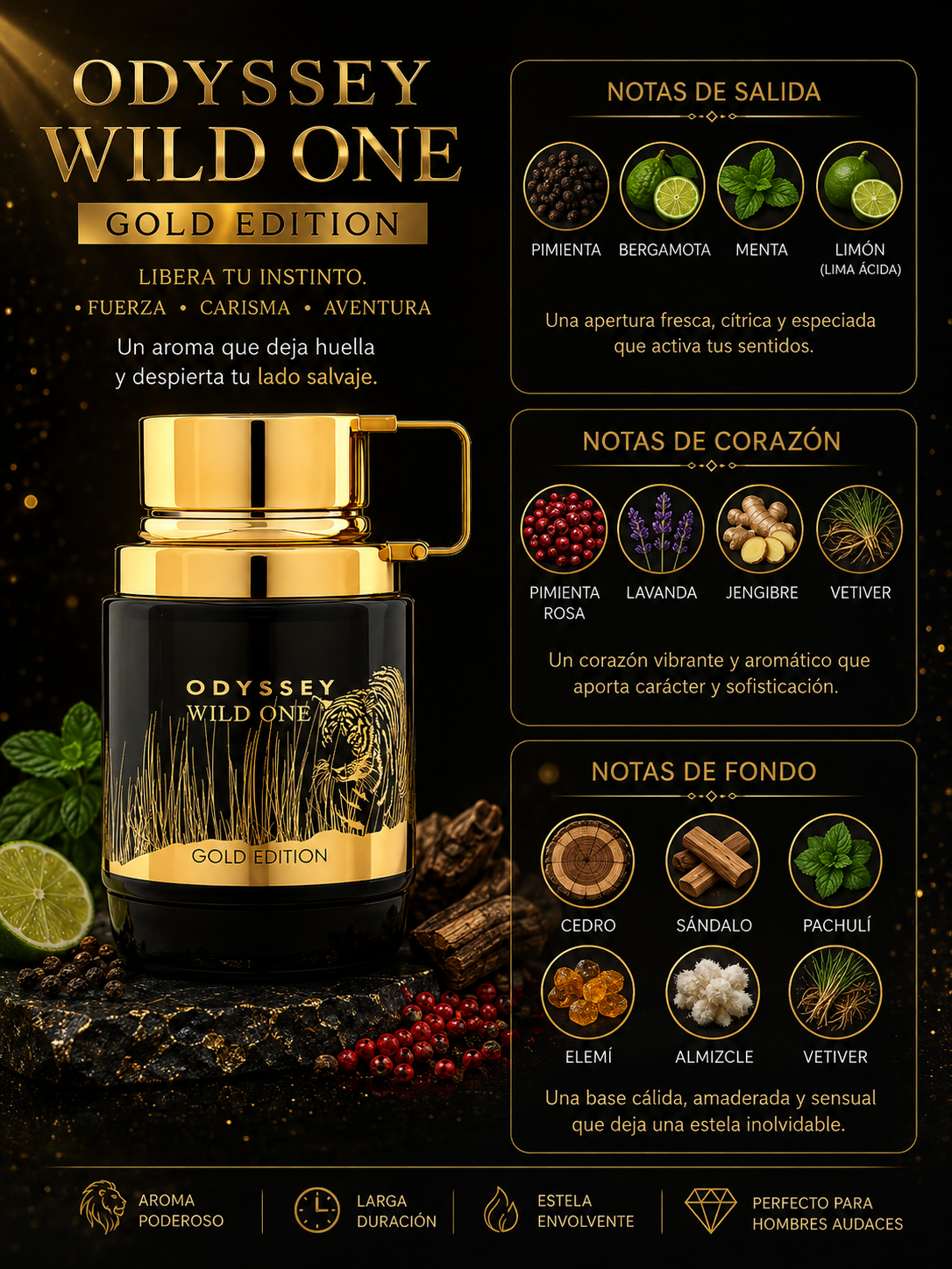 Odyssey Wild One, Armaf, Eau de Parfum, Hombre, 100ml