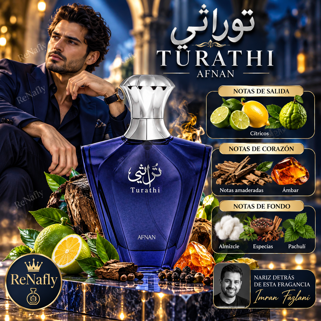 Turathi Blue, Afnan, Men, 90ml