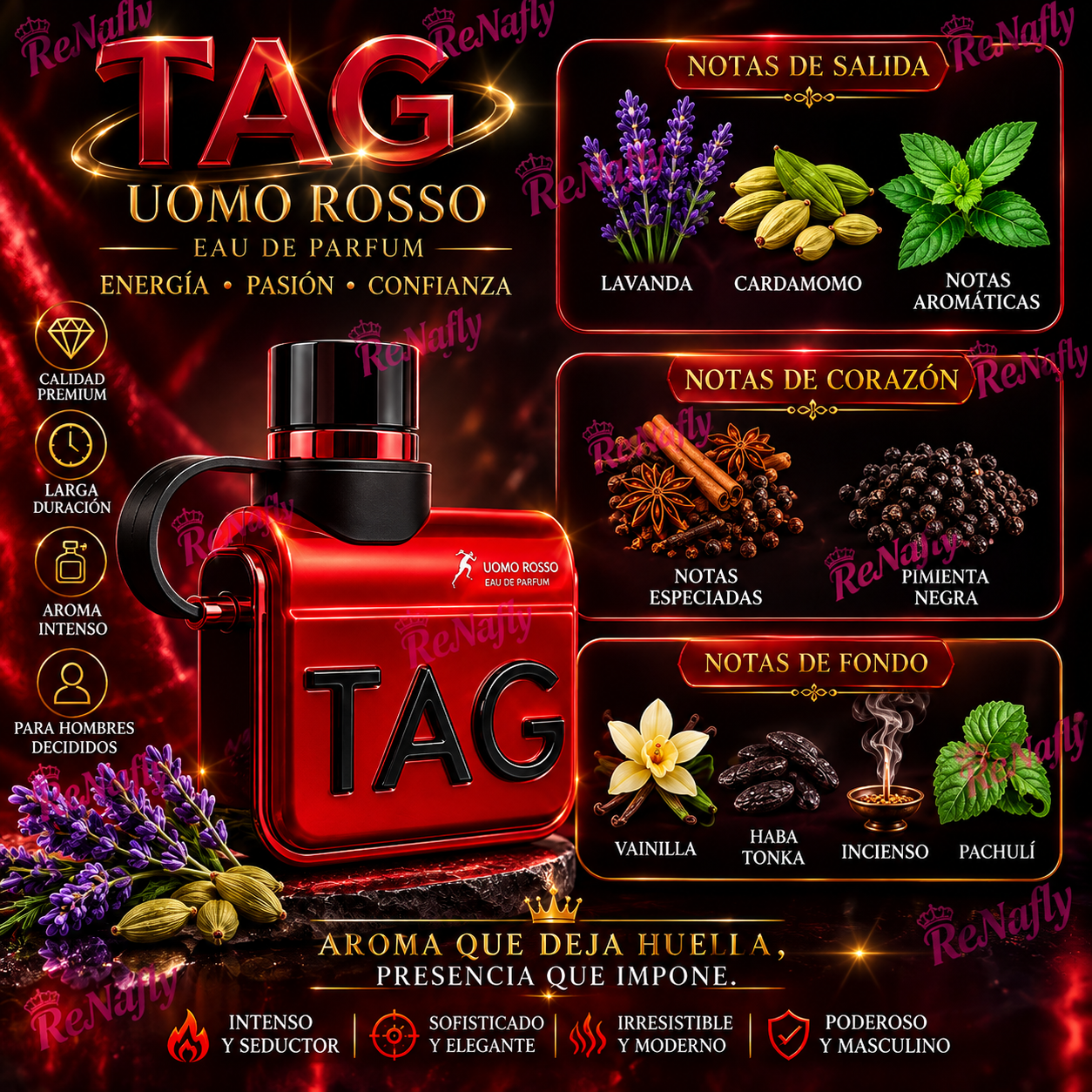 Tag Him Uomo Rosso, Armaf, Eau de Parfum, Hombre, 100ml