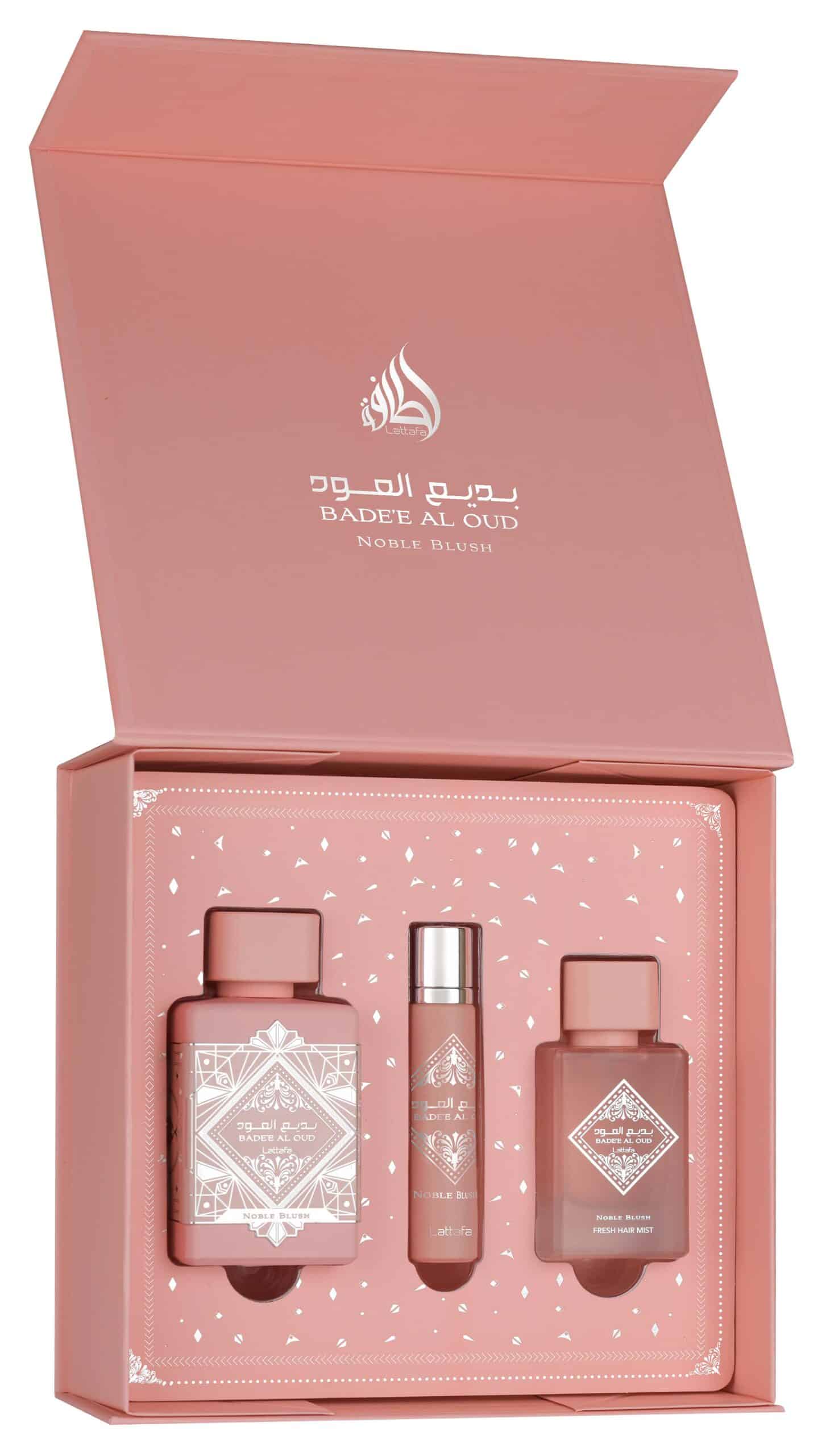 Set Badee AI Oud Noble Blush 100ml, 12ml, Bruma para el Cabello, Women