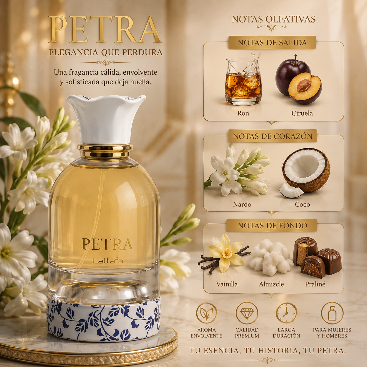 Petra, Lattafa, Eau de Parfum, Mujer, 100ml