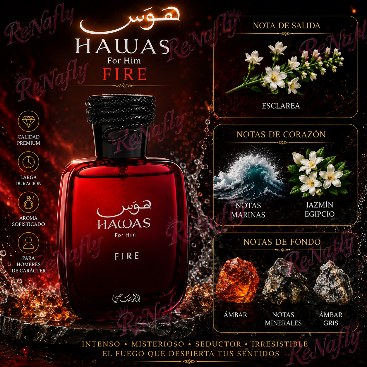 Hawas Fire, Rasasi, Eau de Parfum, Unisex, 100ml