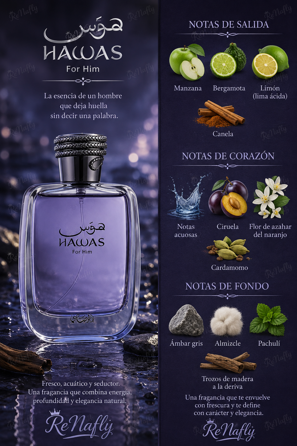 Hawas For Him, Rasasi, Eau de Parfum, Hombre, 100ml