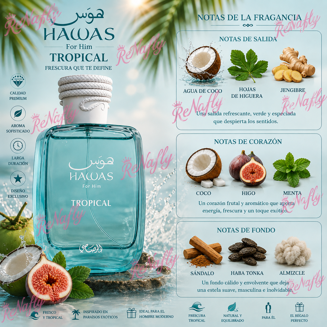 Hawas Tropical, Rasasi, Eau de Parfum, Hombre, 100ml