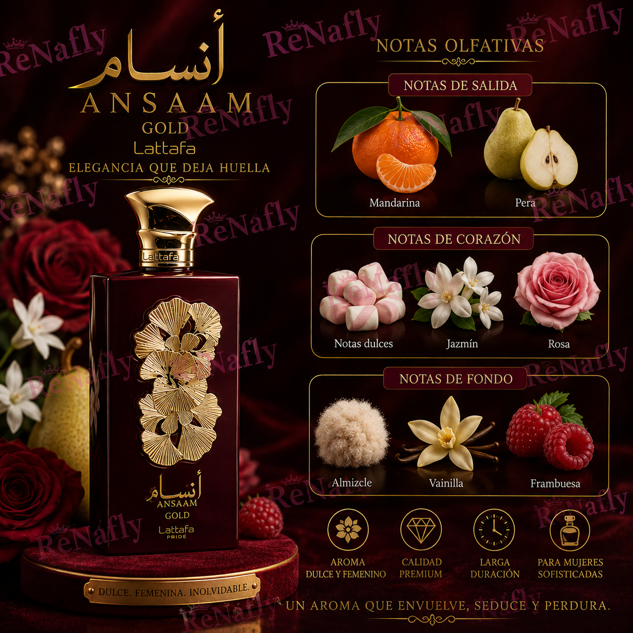 Ansaam Gold, Lattafa, Eau de Parfum, Mujer, 100ml