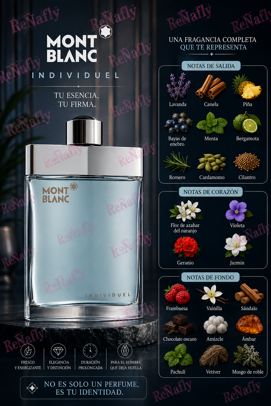 Individuel, Mont Blanc, Eau de Toilette, Hombre, 75ml