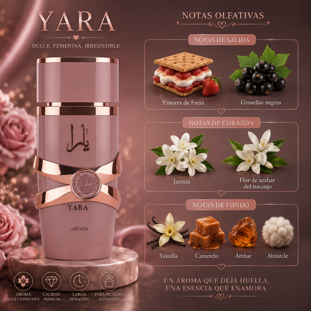 Yara Elixir, Lattafa, Eau de Parfum, Mujer, 100ml