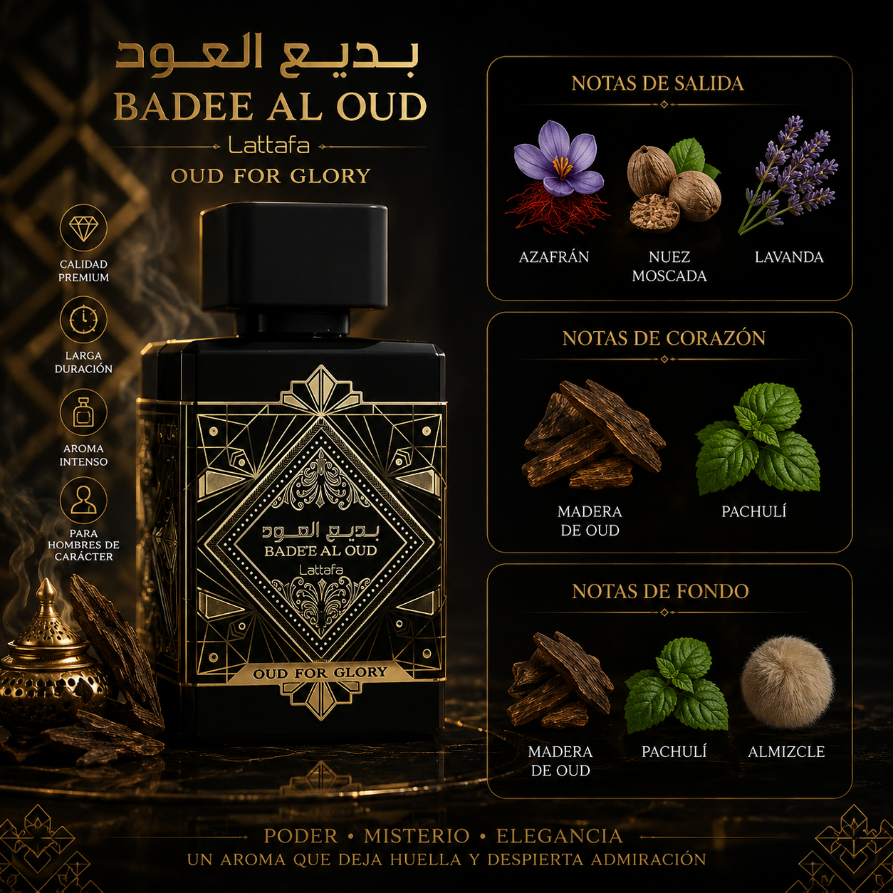 Badee AI Oud For Glory, Lattafa, Eau de Parfum, Unisex, 100ml