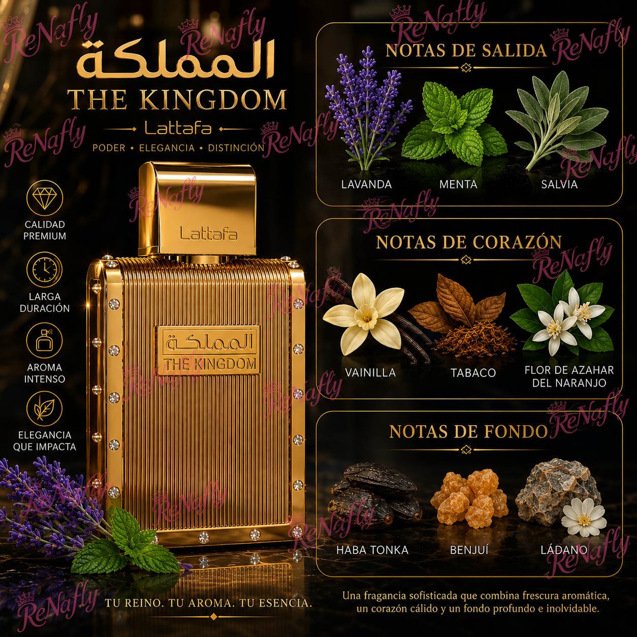 The Kingdom, Lattafa, Eau de Parfum, Hombre, 100ml