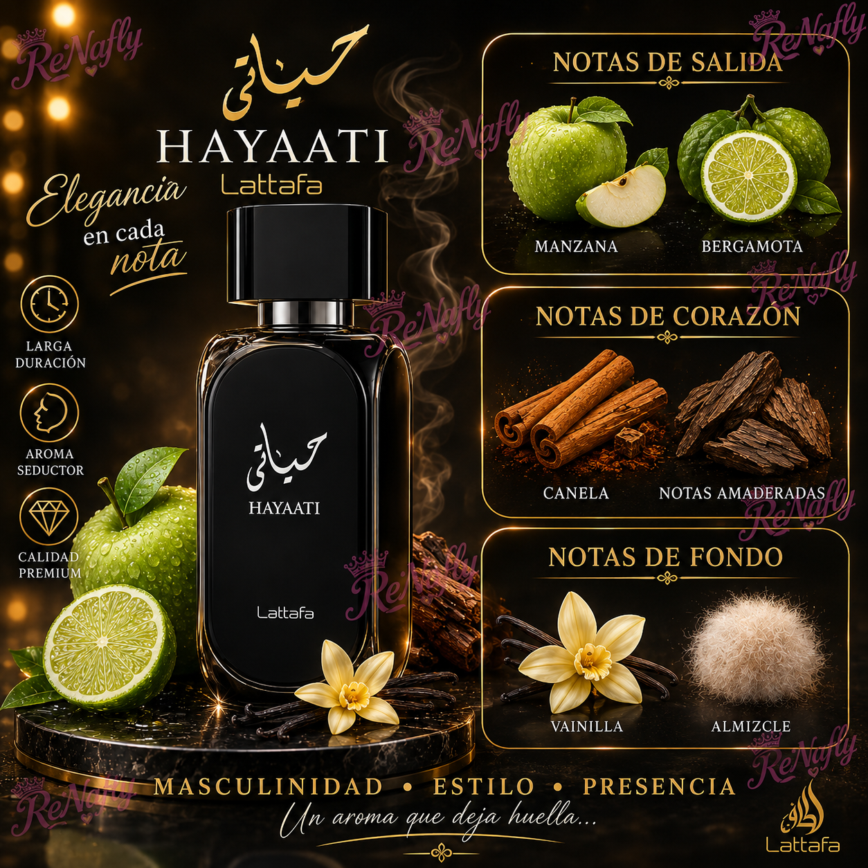 Hayaati, Lattafa, Eau de Parfum, Hombre, 100ml