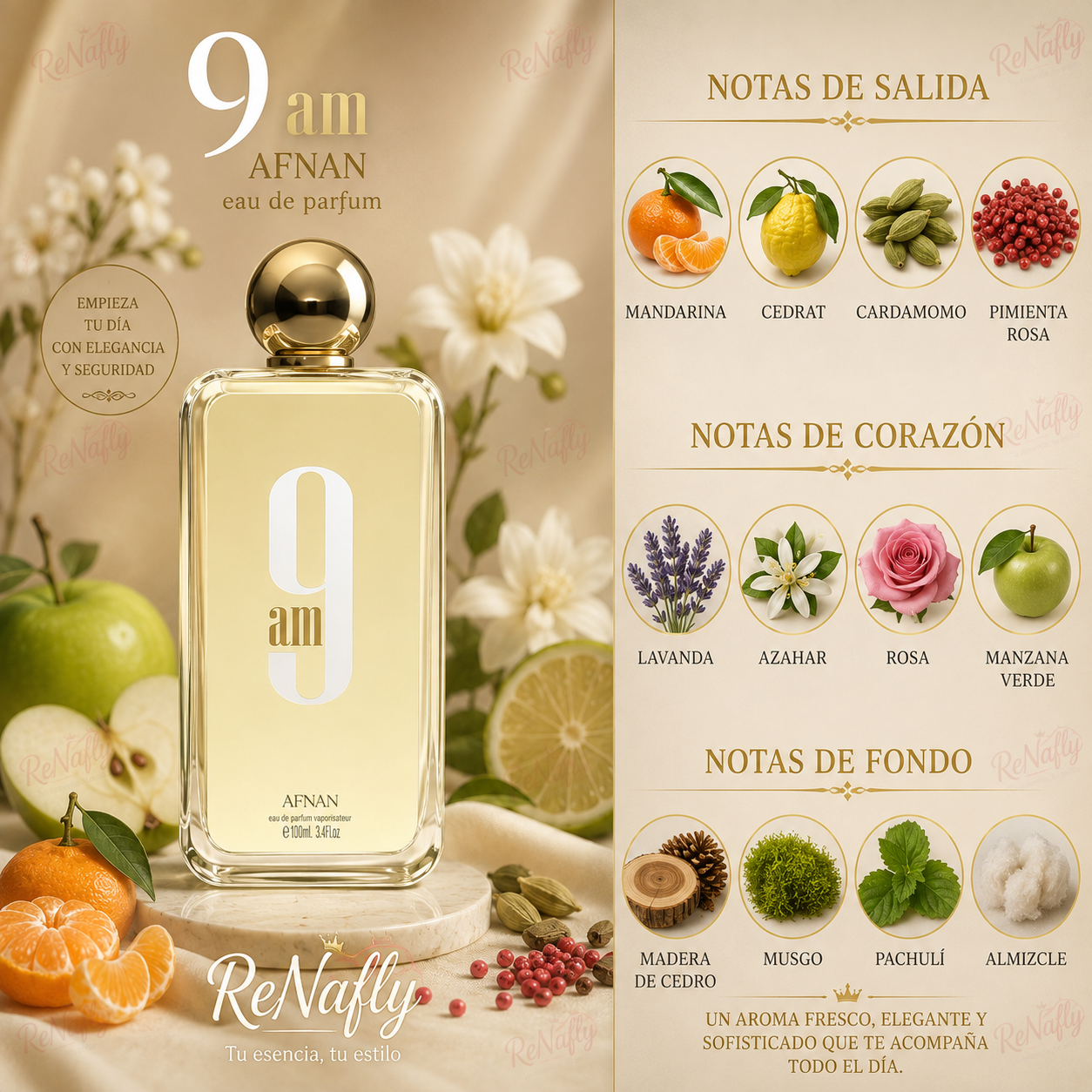 9 AM, Afnan, Eau de Parfum, Unisex, 100ml