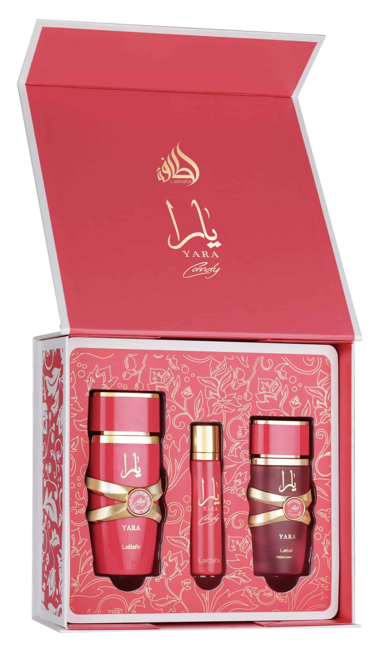Set Yara Candy, Lattafa, Eau De Parfum, Mujer, 3 Pcs