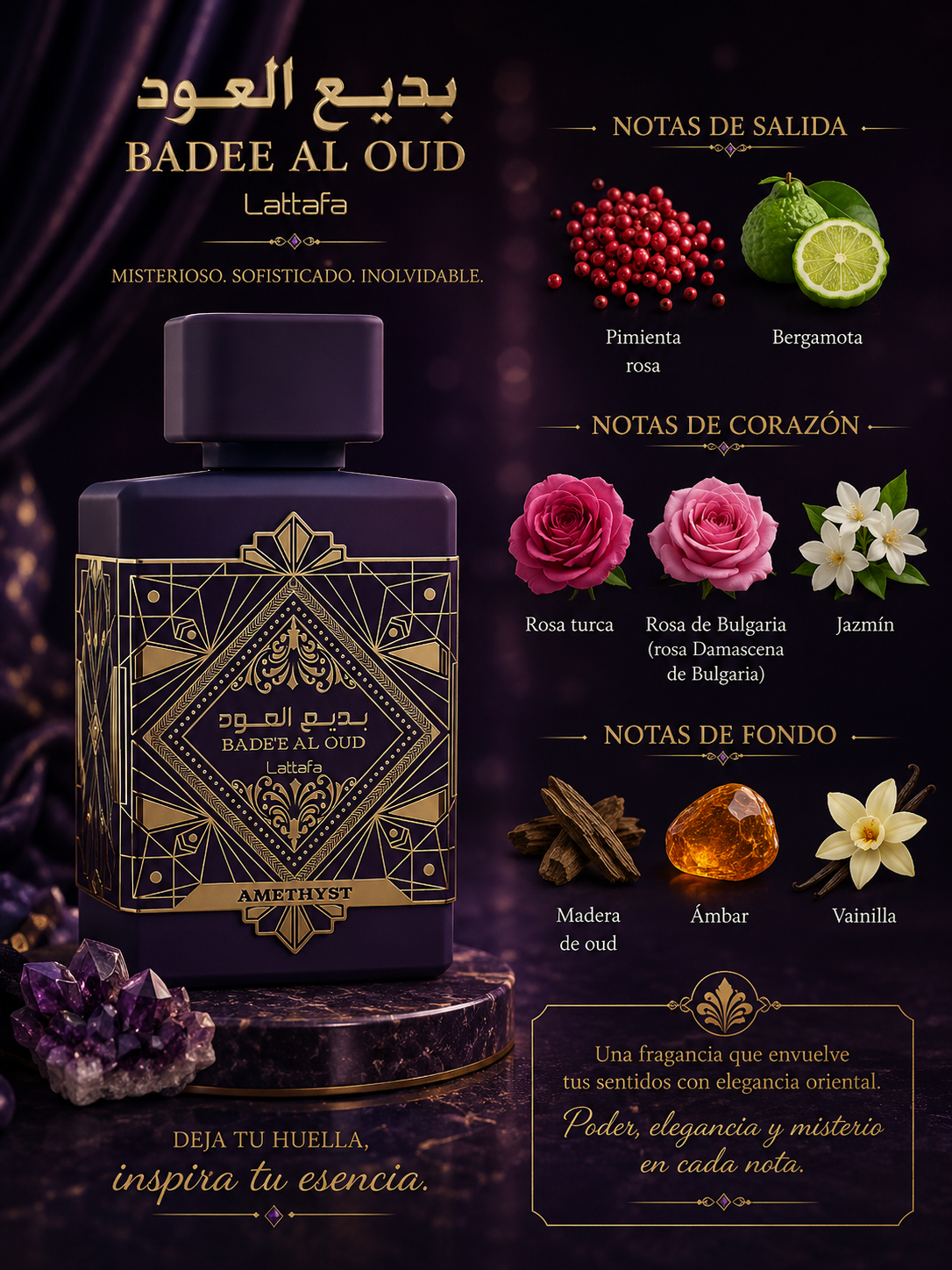 Badee AI Oud Amethyst, Lattafa, Eau De Parfum, Unisex, 100ml