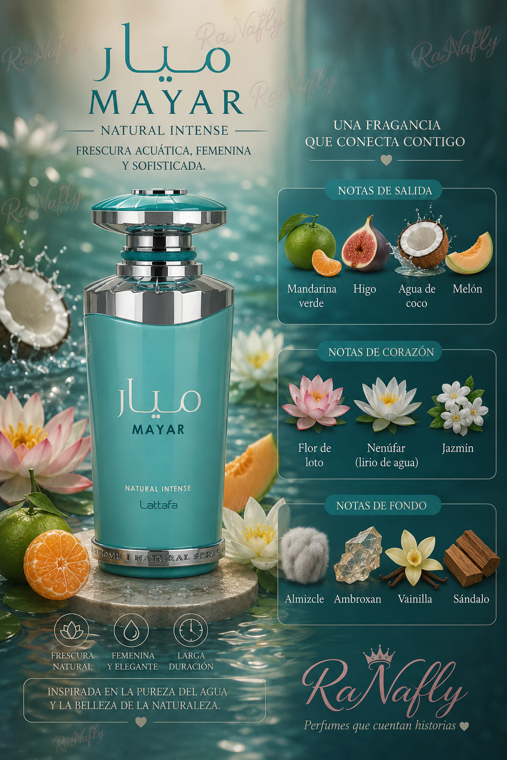 Mayar Natural Intense, Lattafa, Eau De Parfum, Mujer, 100ml