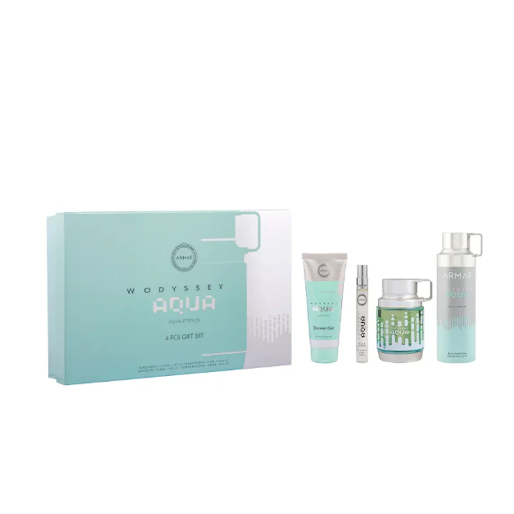 Set Odyssey Aqua, Armaf, Eau De Parfum, Hombre, 4pcs