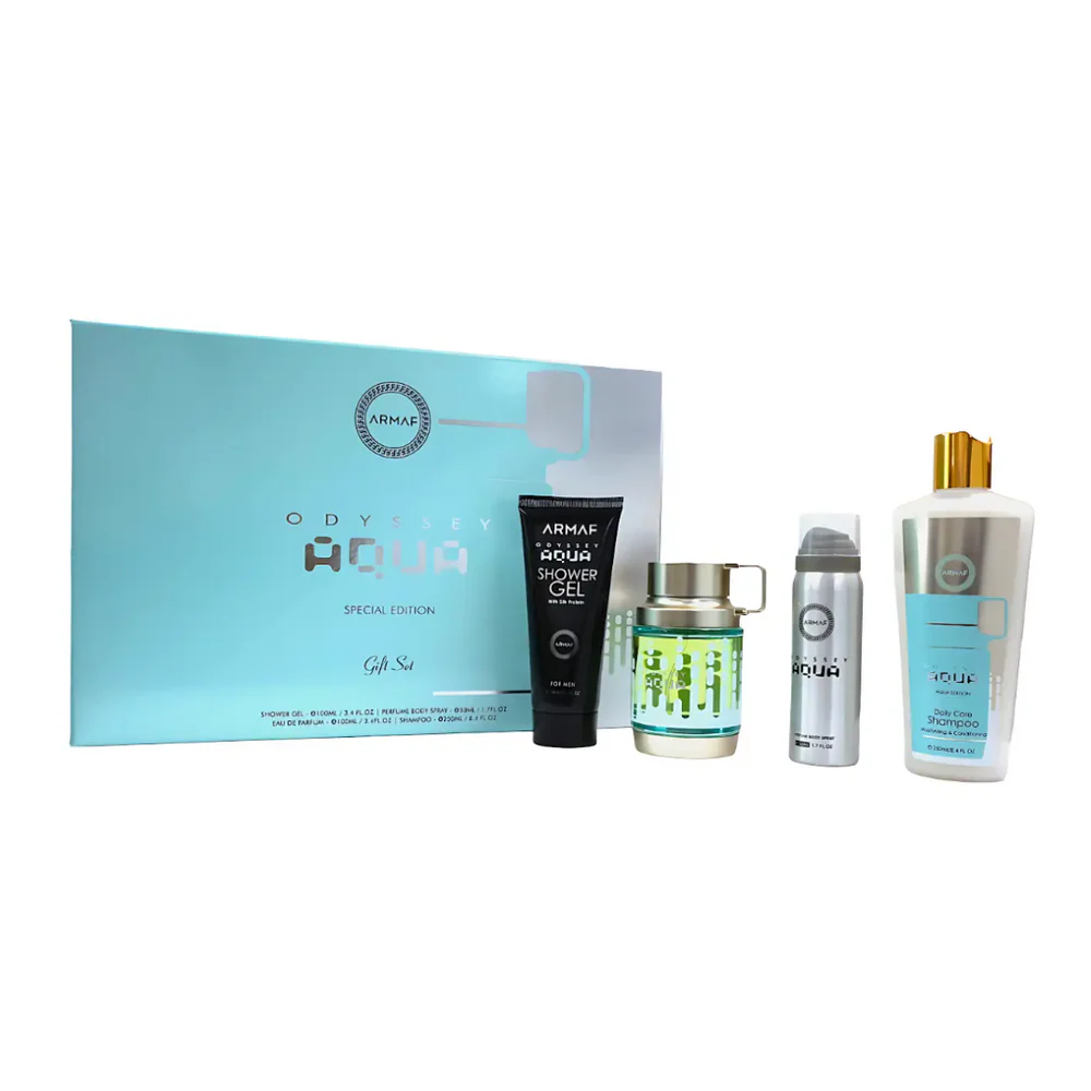 Set Odyssey Aqua Lux, Armaf, Eau De Parfum, Hombre, 4pcs