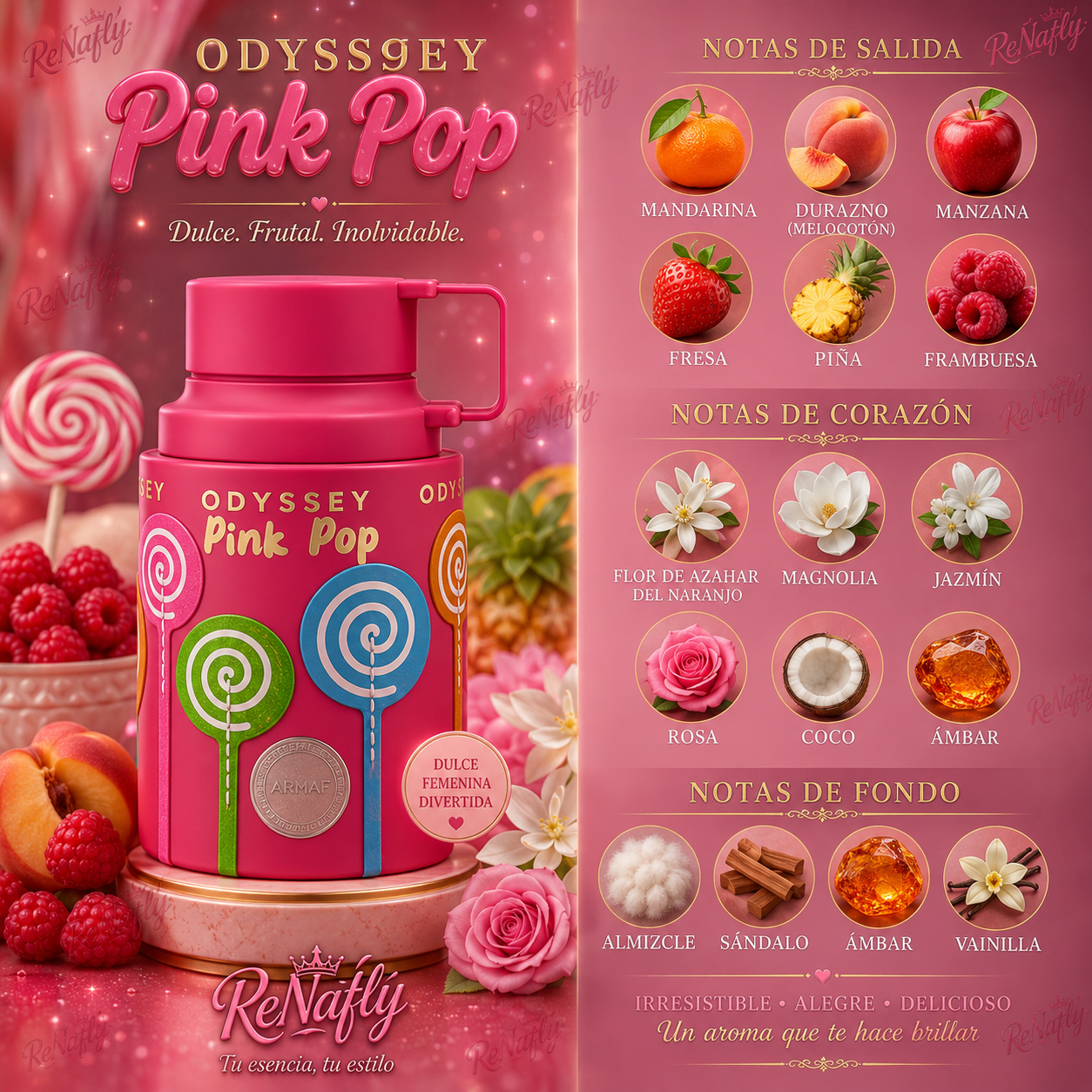 Odyssey Pink Pop, Armaf, Eau de Parfum, Mujer, 100ml