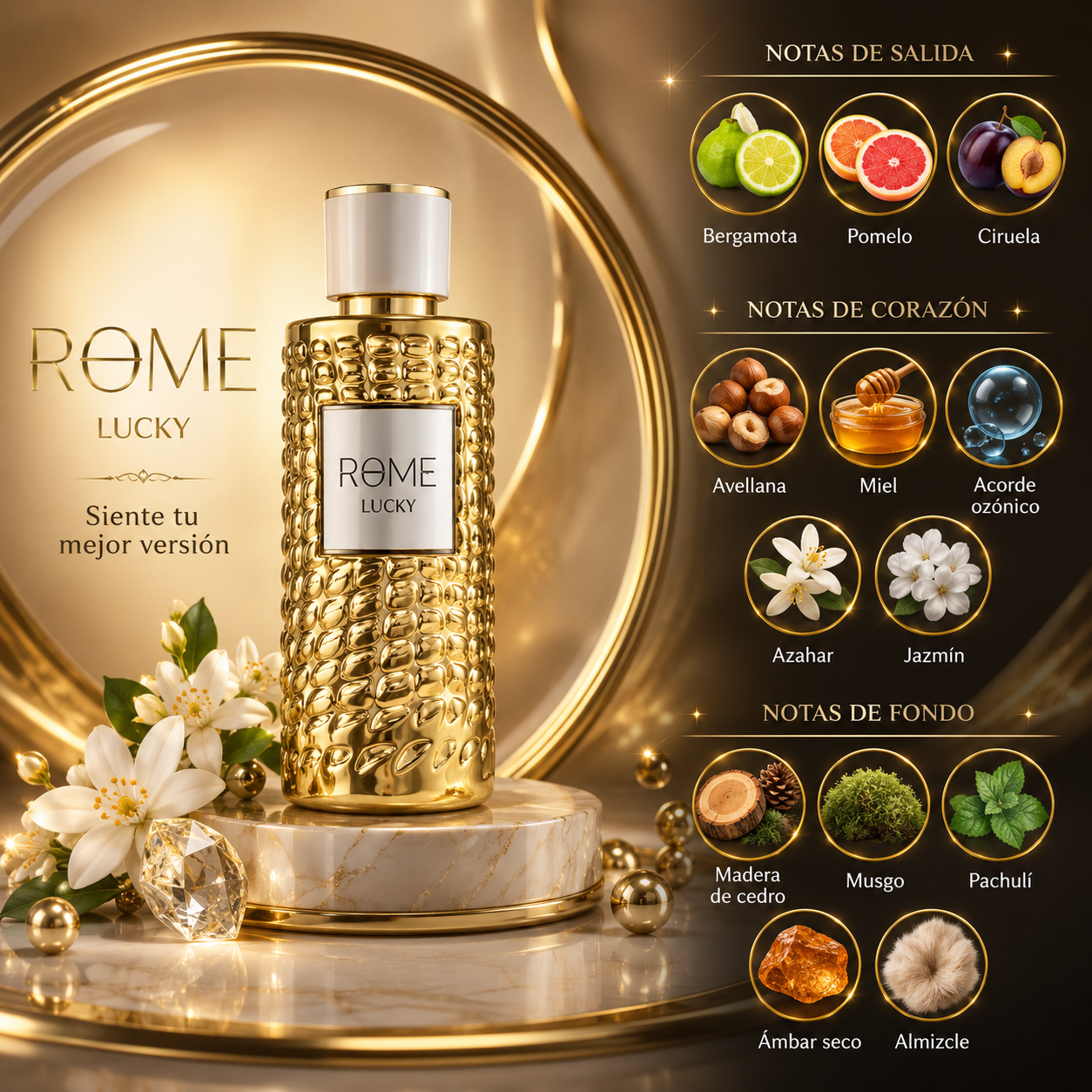 Rome Lucky, Bharara, Eau De Parfum, Hombre, 100Ml