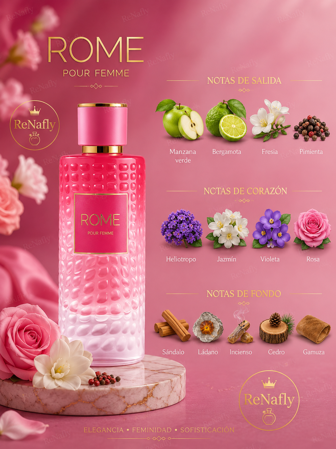 Rome Pour Femme, Bharara, Eau de Parfum, Mujer, 100ml