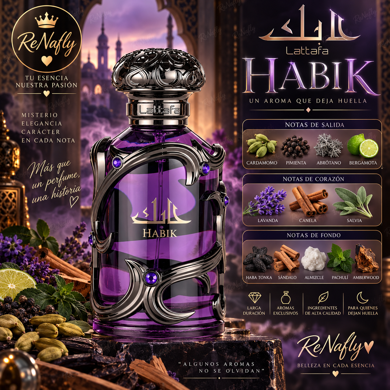 Habik, Lattafa, Eau de Parfum, Hombre, 100ml