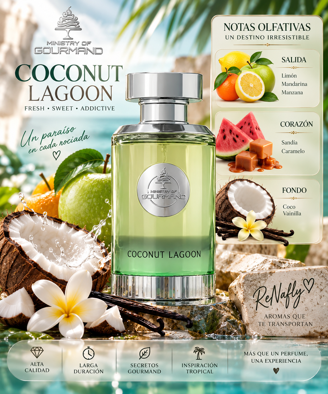 Coconut Lagoon, Paris Corner, Eaun de Parfum, Unisex, 100ml