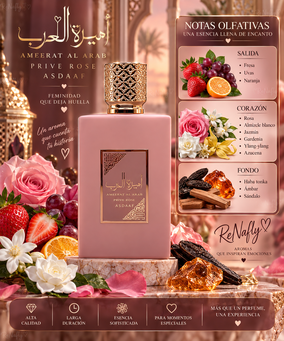 Ameerat AI Arab Prive Rose, Asdaaf, Eau de Parfum, Women, 100ml