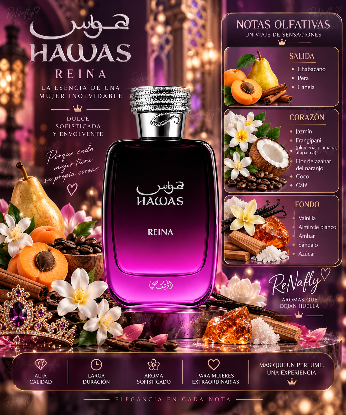 Hawas Reina, Rasasi, Eau de Parfum, Unisex, 100ml