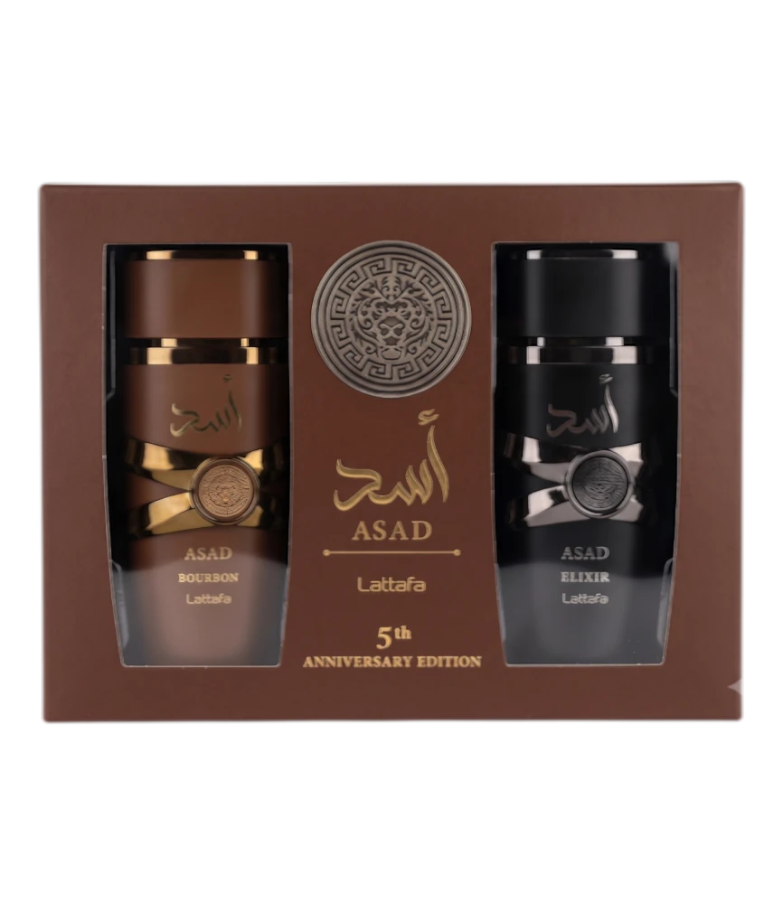 Set Asad Duo Bourbon y Asad Elixir, Lattafa, Eau de Parfum, 100ml