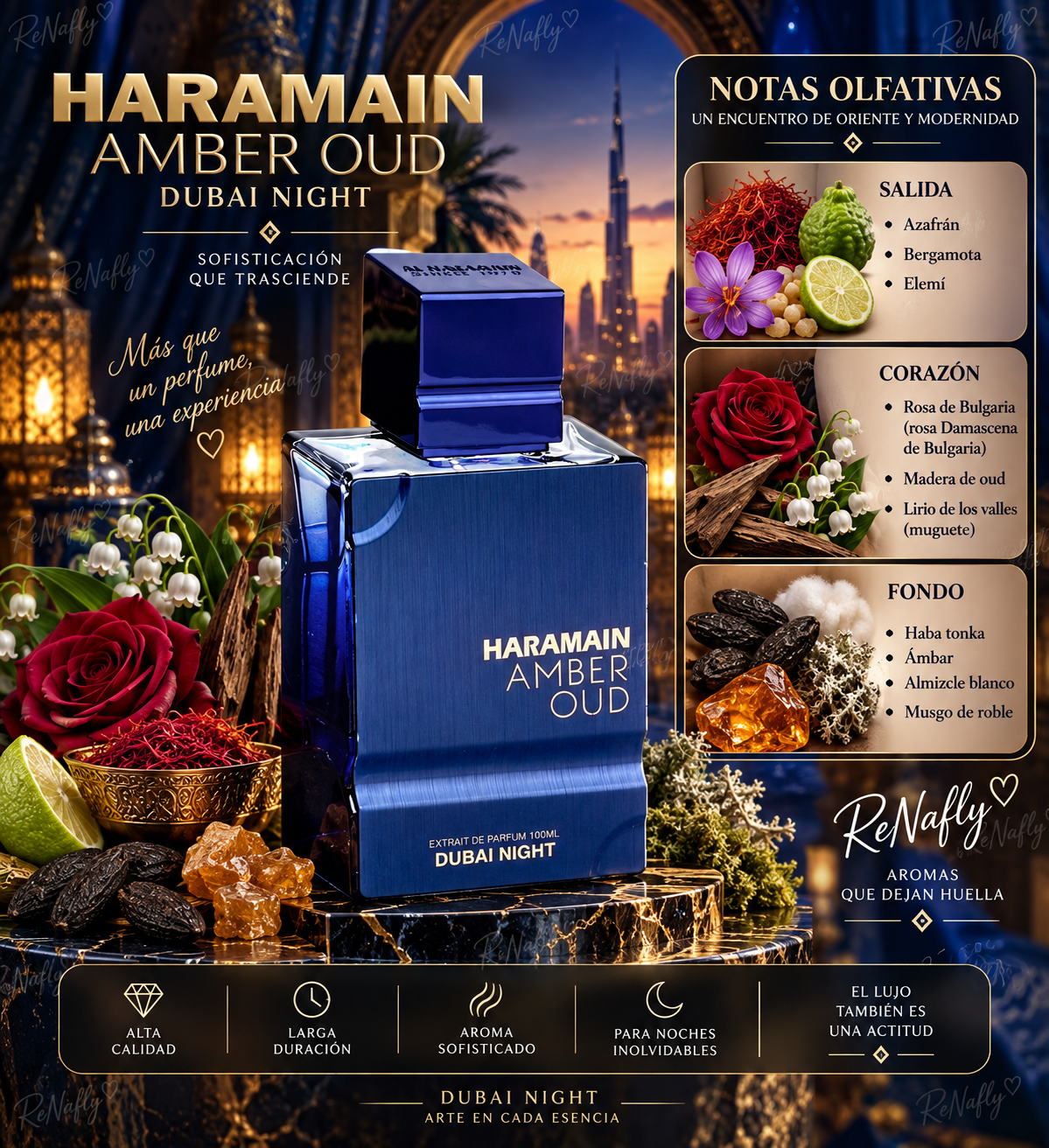 Amber Oud Dubai Night, Al Haramain, Extrait de Parfum, Men, 100ml