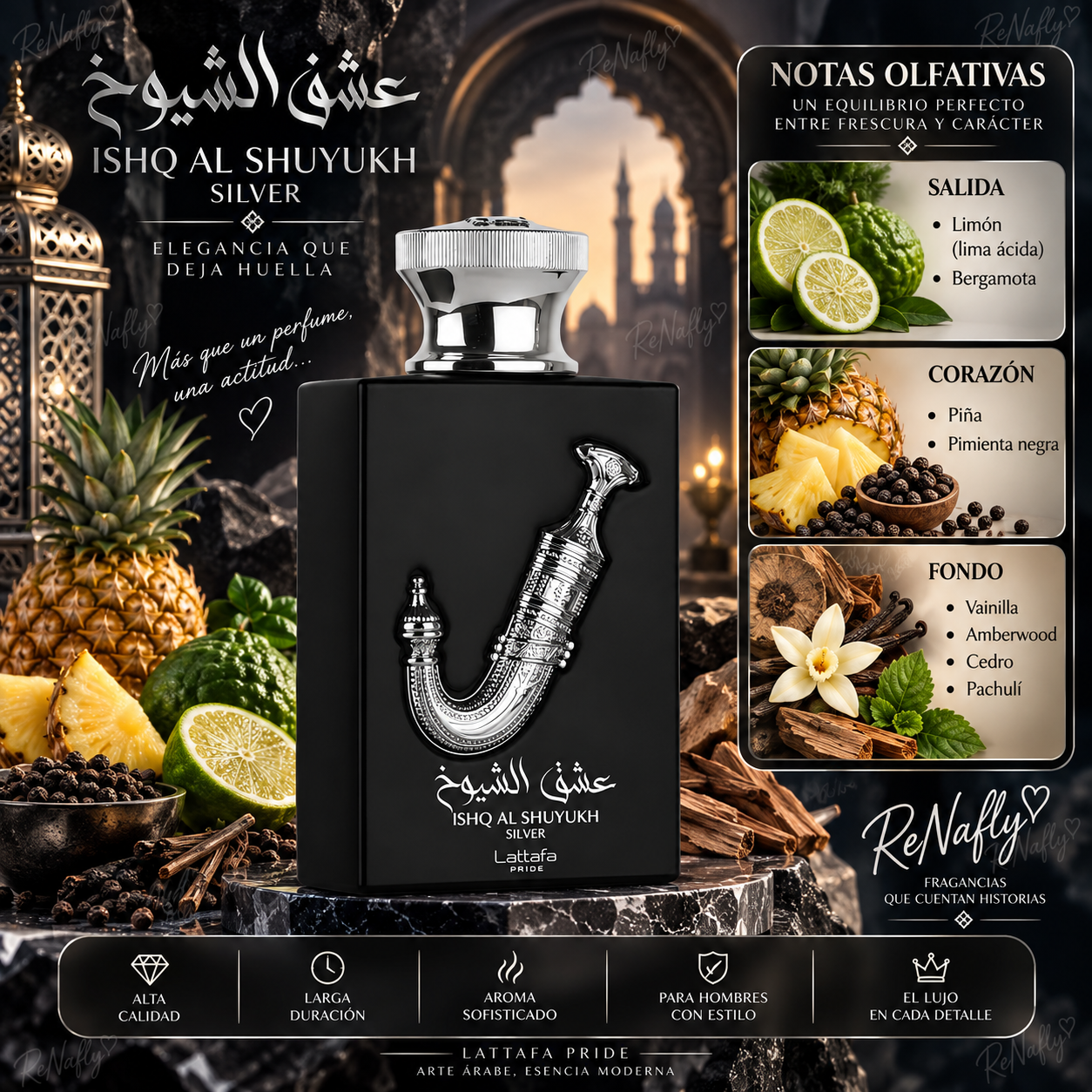 Ishq AI Shuyukh Silver, Lattafa, Eau de Parfum, Unisex, 100ml