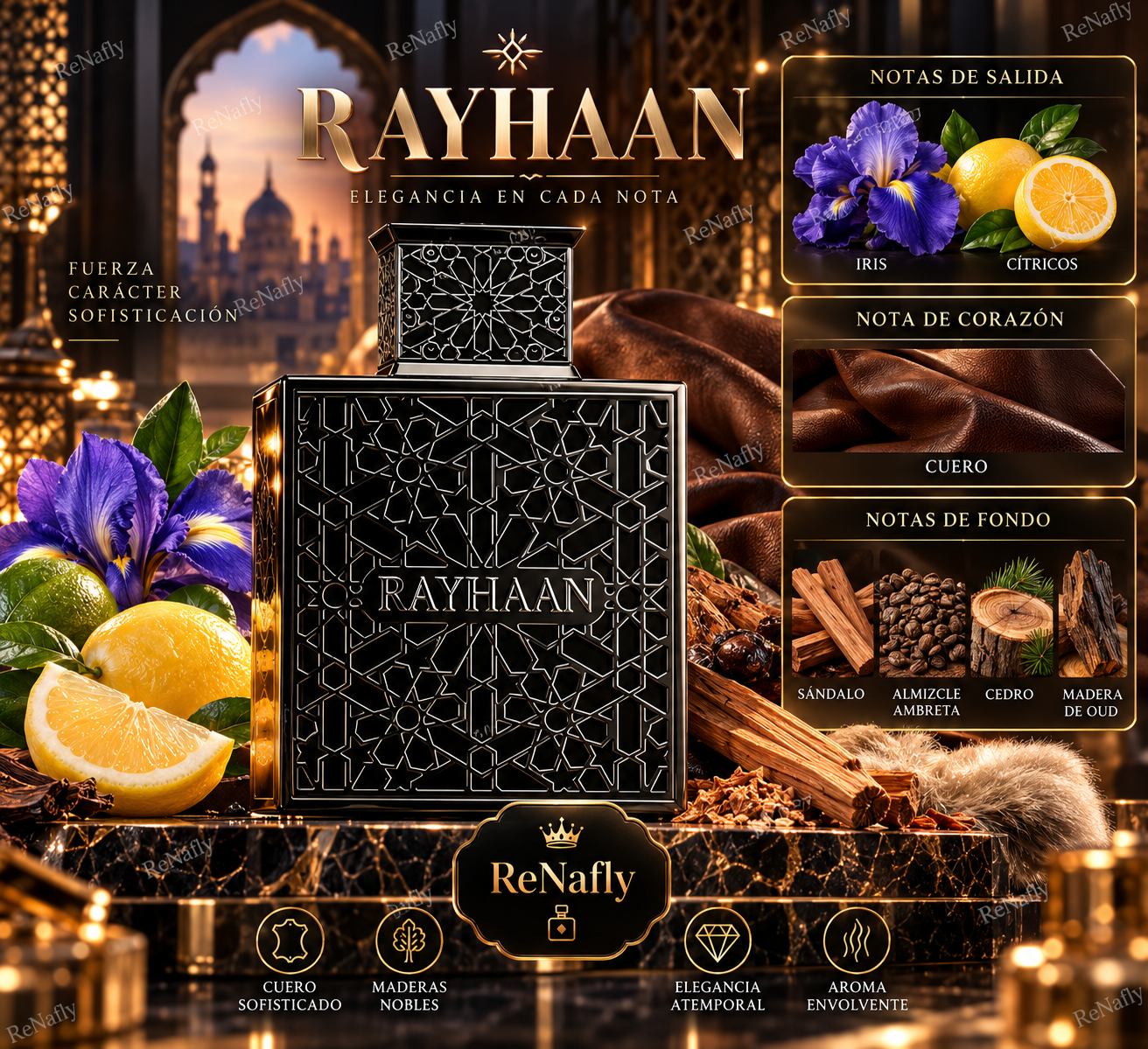 Obsidian, Rayhaan, Eau de Parfum, Hombre, 100ml
