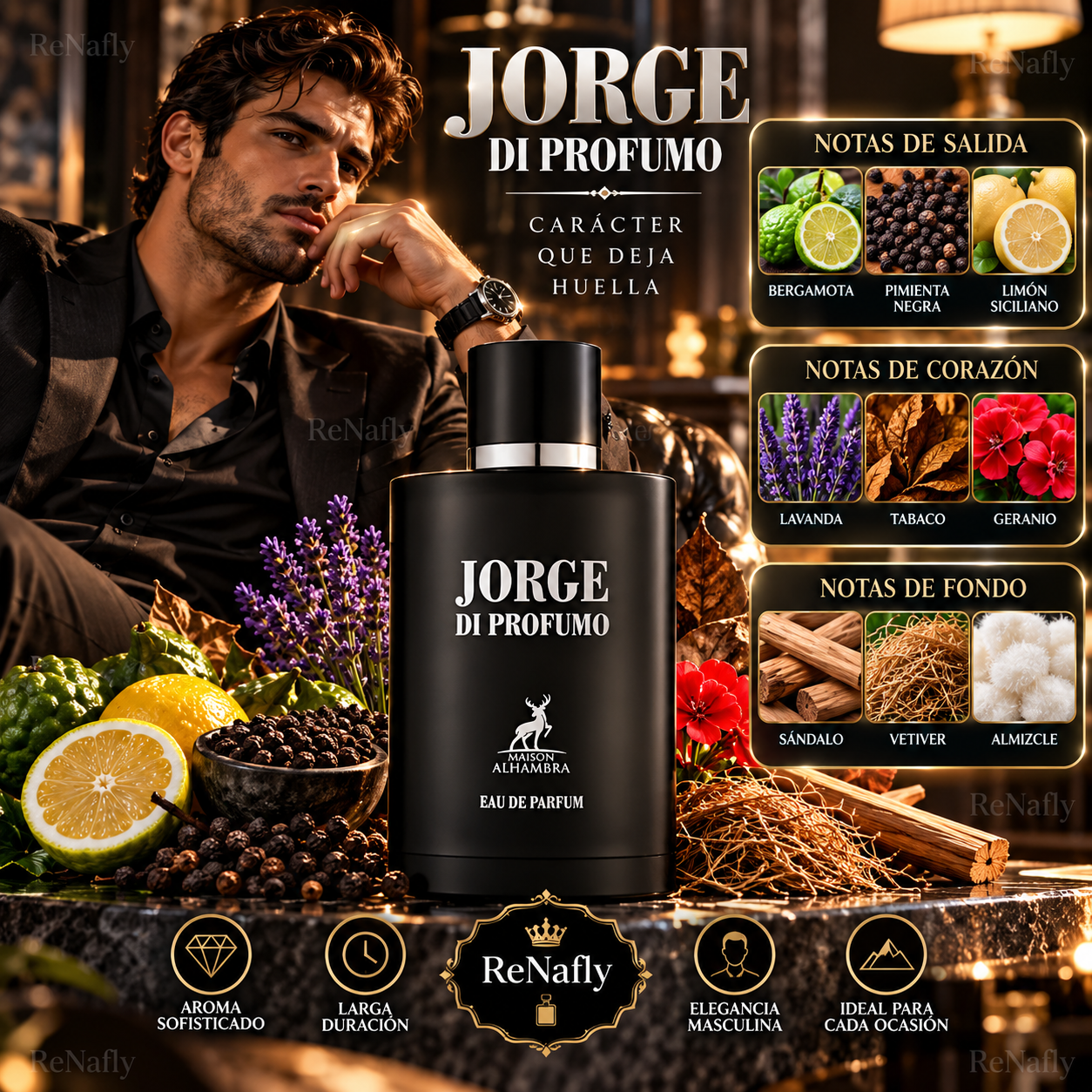 Jorge di Profumo, Maison Alhambra, Eau de Parfum, Hombre, 100ml