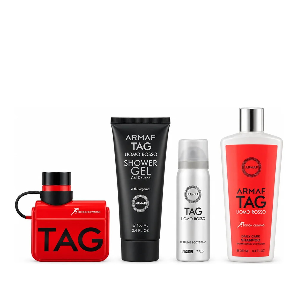 Set TAG Him Uomo Rosso, Armaf, Eau de Parfum, Hombre, 4 pcs