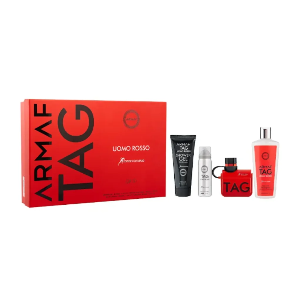 Set TAG Him Uomo Rosso, Armaf, Eau de Parfum, Hombre, 4 pcs