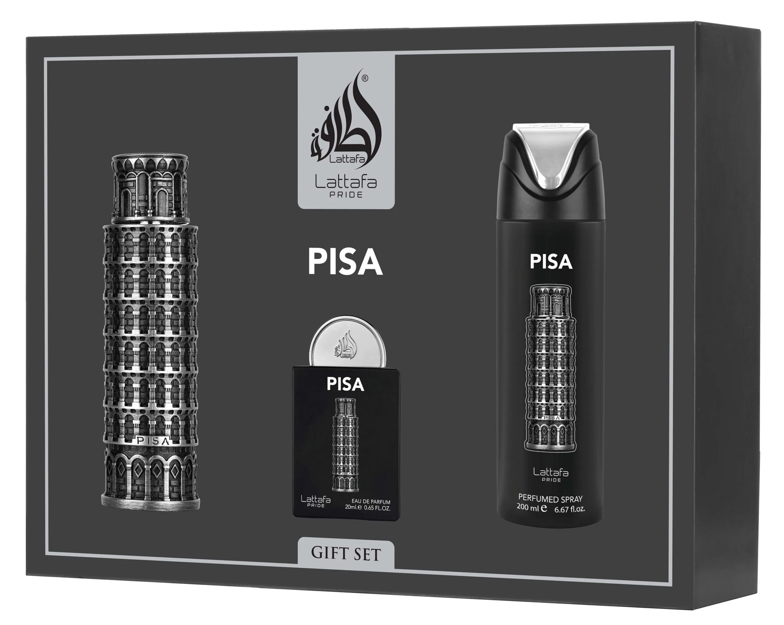 Set Pisa, Lattafa, Eau de Parfum, Hombre, 3pcs