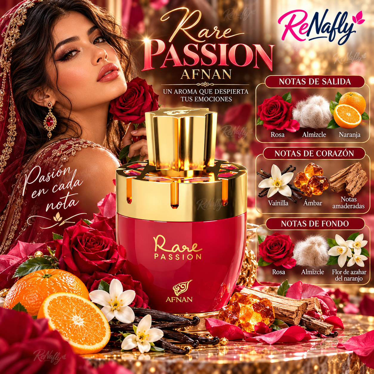 Rare Passion, Afnan, Eau de Parfum, Mujer, 100ml