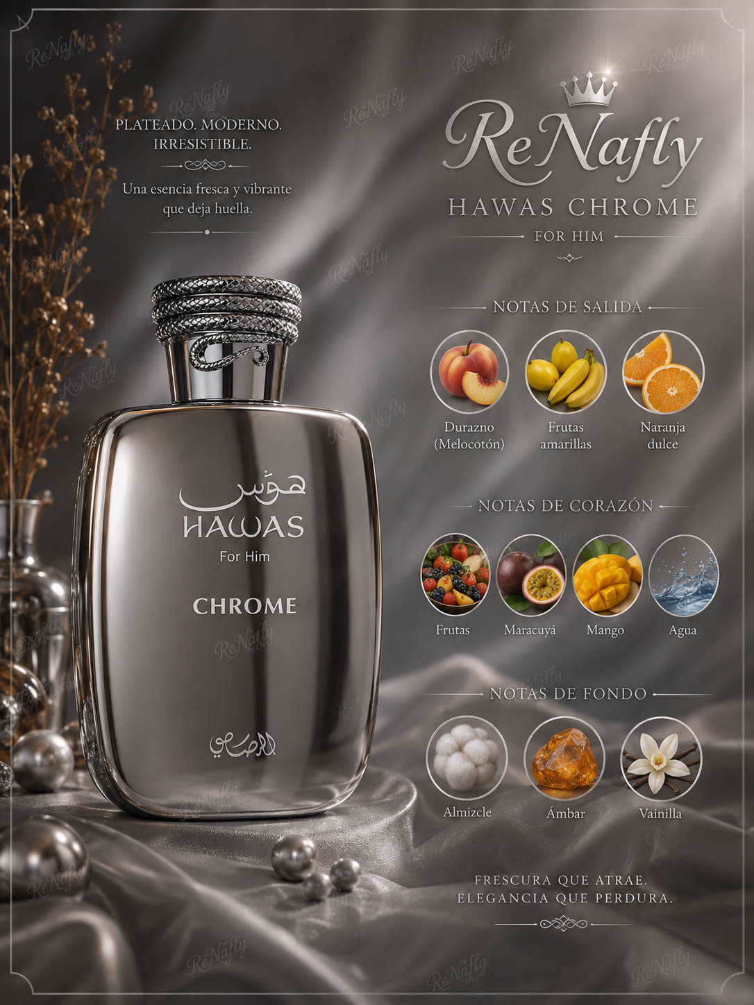 Hawas Chrome, Rasasi, Eau de Parfum, Unisex, 100ml